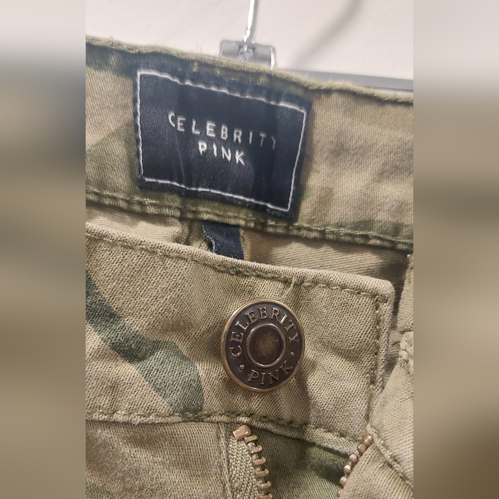 Celebrity Pink Olive Camouflage Skinny Jeans - Picture 3 of 6